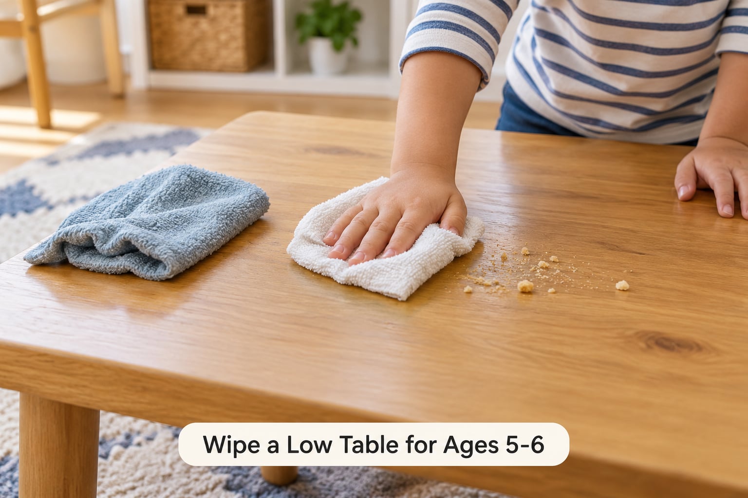 Wipe a Low Table for Ages 5-6