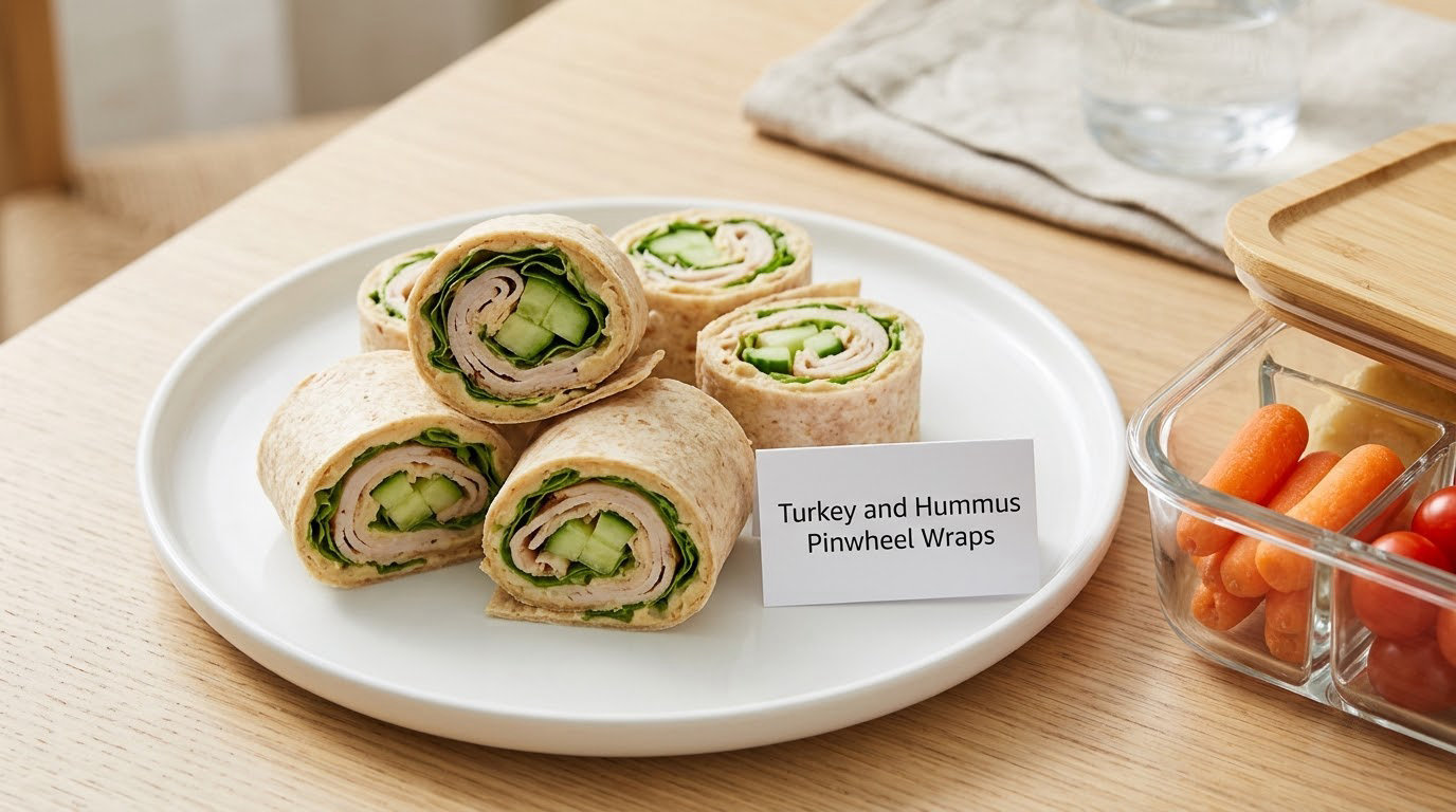 Turkey and Hummus Pinwheel Wraps