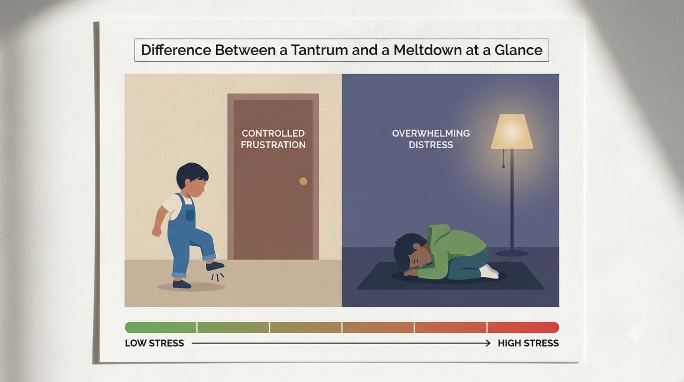 Difference Between a Tantrum and a Meltdown at a Glance