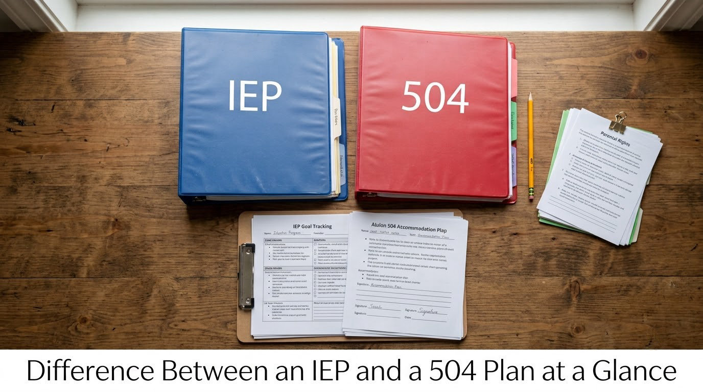 Difference Between an IEP and a 504 Plan at a Glance