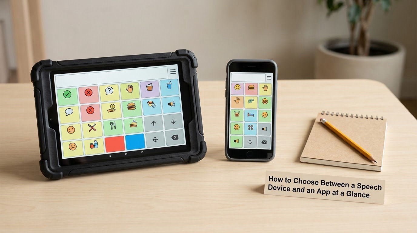 How to Choose Between a Speech Device and an App at a Glance