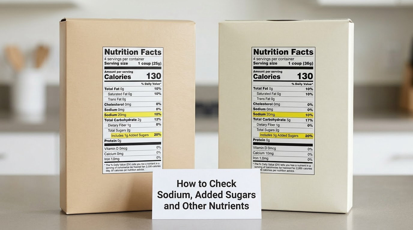 How to Check Sodium, Added Sugars and Other Nutrients