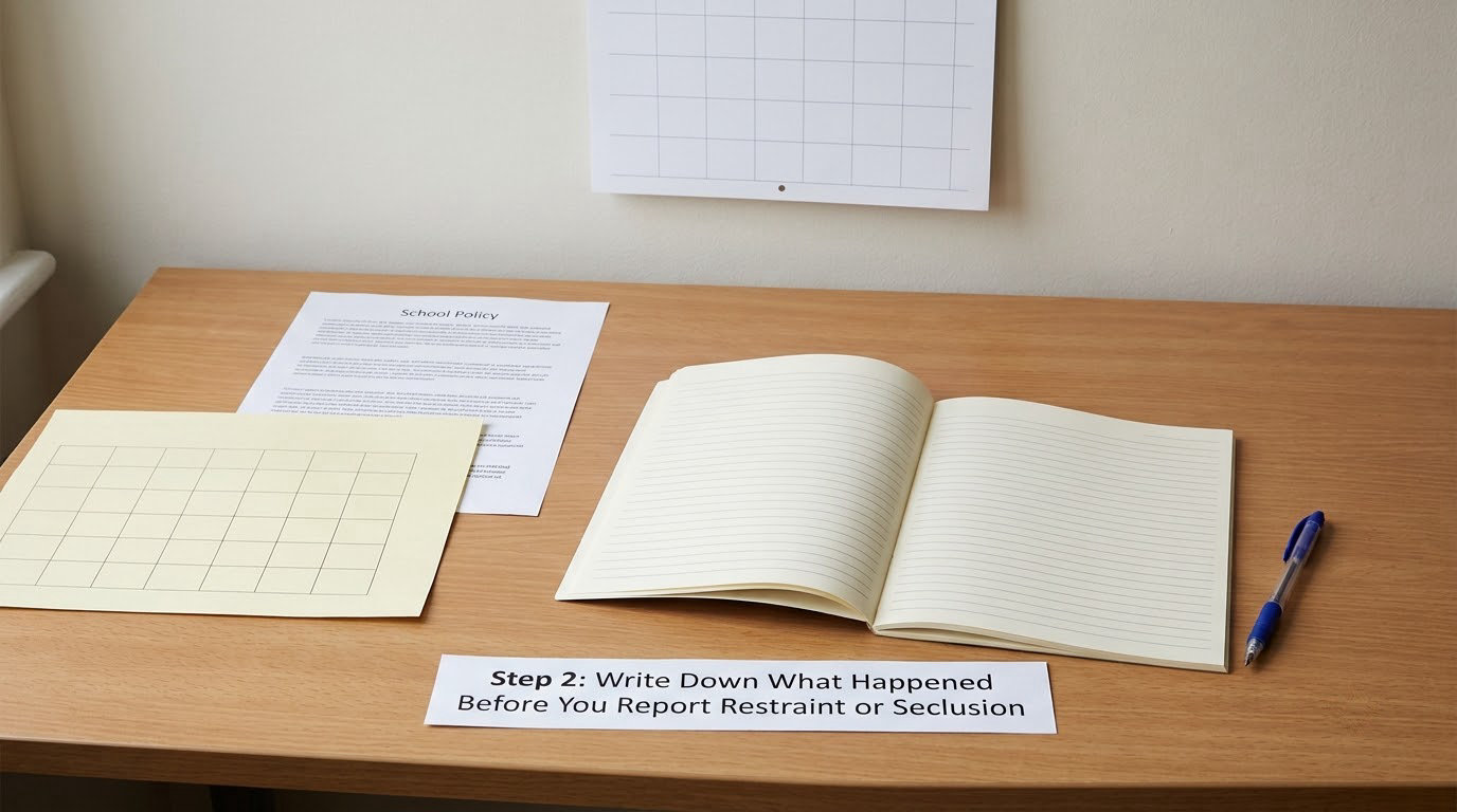 Step 2: Write Down What Happened Before You Report Restraint or Seclusion