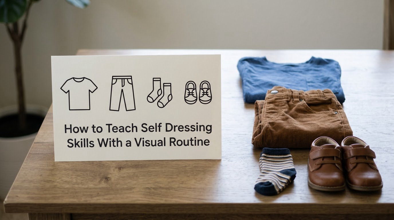 How to Teach Self Dressing Skills With a Visual Routine