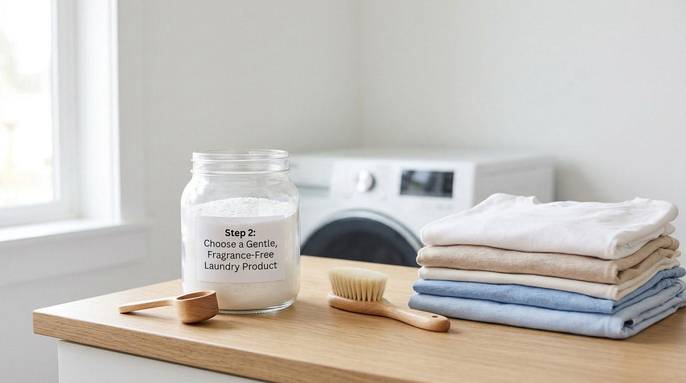 Step 2: Choose a Gentle, Fragrance-Free Laundry Product