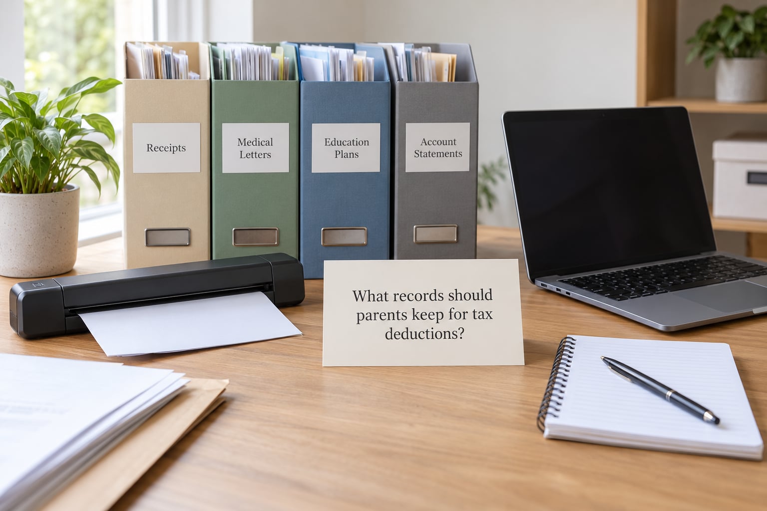What records should parents keep for tax deductions?