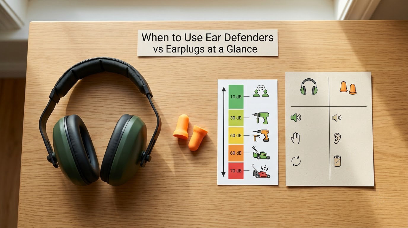 When to Use Ear Defenders vs Earplugs at a Glance